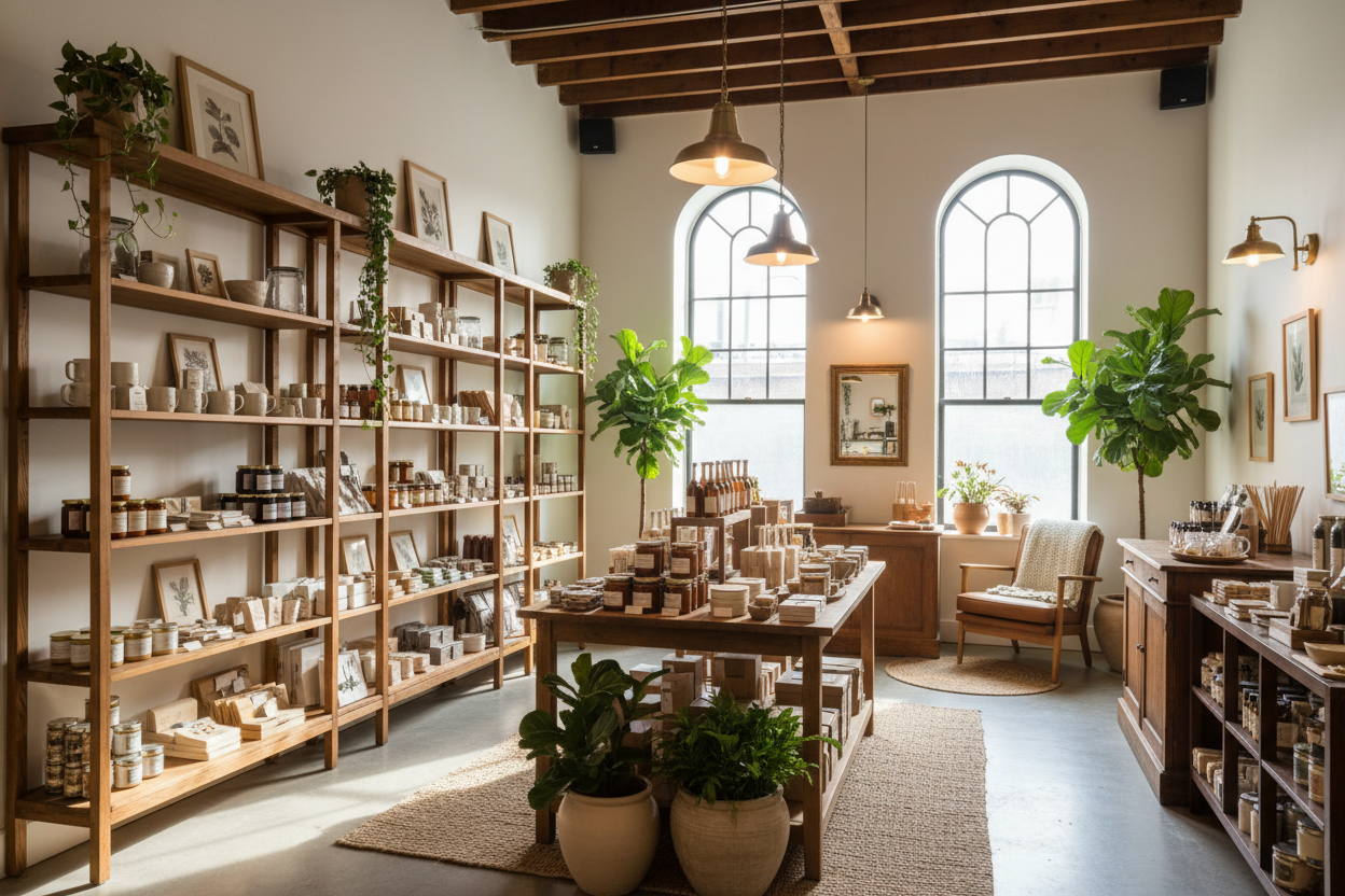 Create me a photo like asthetic general store 